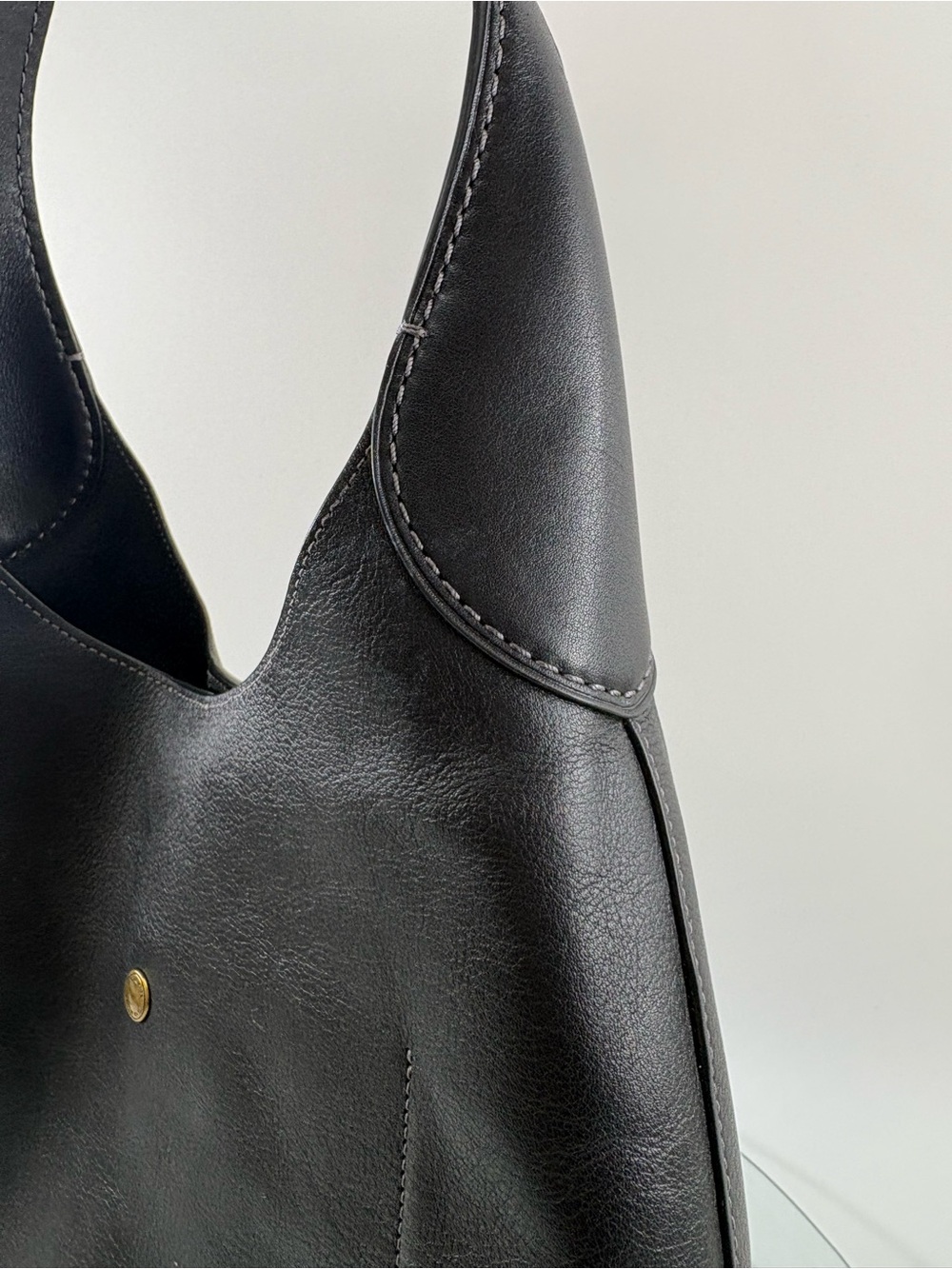 Coach Brooklyn Shoulder Bag 28 Black Pebbled Leather Hobo Handbag - Picture 10 of 14